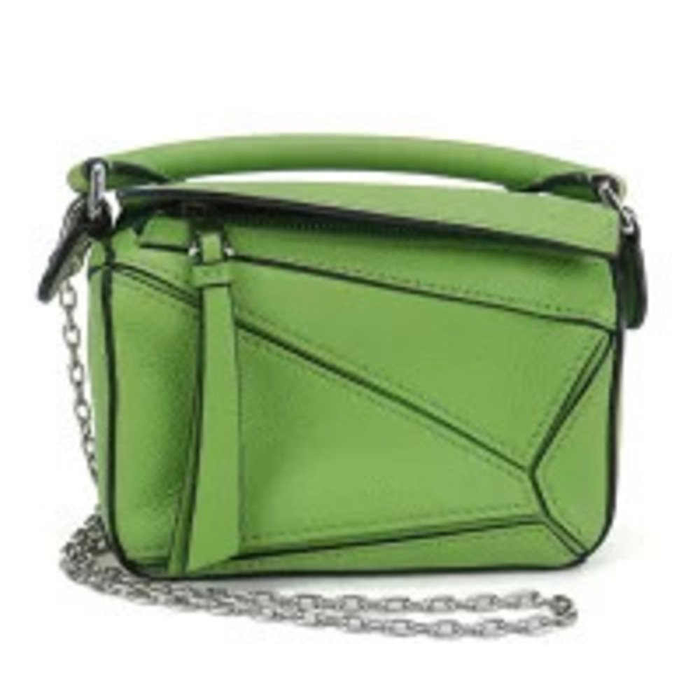 Loewe Shoulder Bag Puzzle Leather Green Crossbody